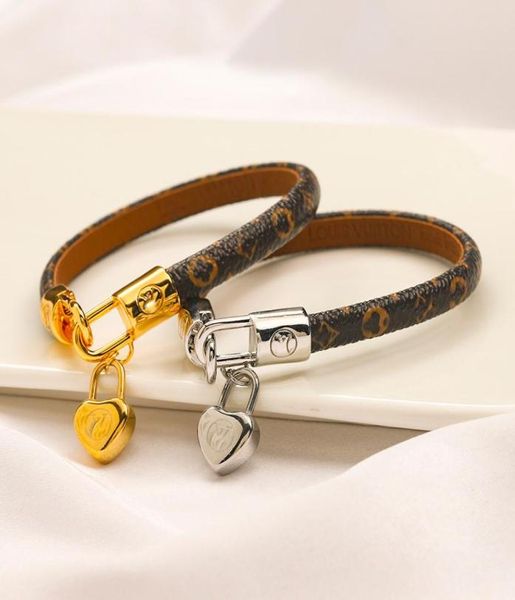 

designers mens womens heart bangle luxury designer jewelry faux leather 18k gold plated stainless steel brand letter bracelet wome8714194, Black