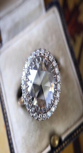 

vintage big round crystal wedding band engagement rings with stone 925 sterling silver women ring jewelry drop 9477715, Slivery;golden