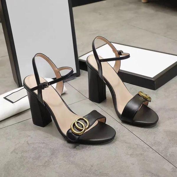

Designer Women Classic Sandals Leather Shoes Fashion Double Buckle Summer Sexy Slippers Party Wedding dress High Heels platform 10cm 7.5cm With Box, Khaki
