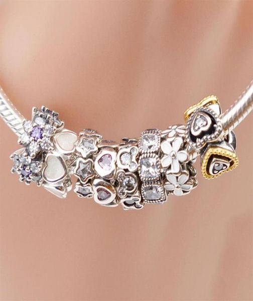 

edell 2017 transparent zircon spacers cz charm beads 925 sterling silver for diy jewelry bracelets and necklaces pendants 202e1982563, Bronze;silver