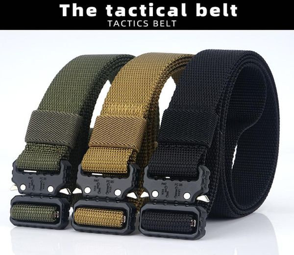 

25 cm widening men039s us army canvas tactical blet outdoor sports nylon belt with new quick release buckle1928707, Black;green