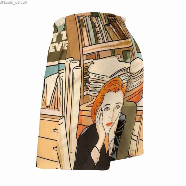

men's shorts skepticism dana scully in mulder s office x files fast drying summer men's sandboard shorts z230714, White;black