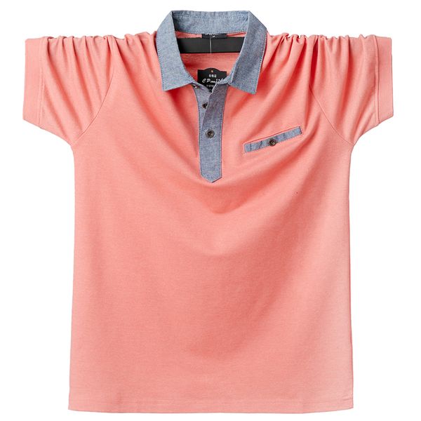 

men's polos plus size 6xl 5xl xxxxl summer cotton polo men solid pocket short sleeve contrast polo shirt men fashion polo mens shirts 2, White;black