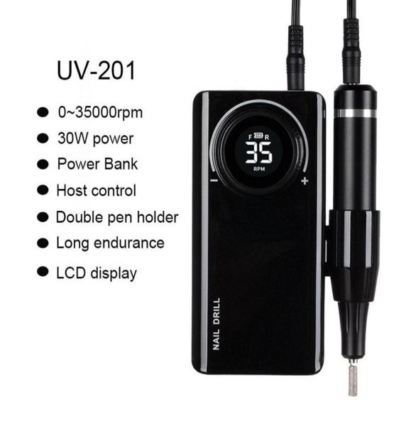 

nail drill accessories 35000 portable and rechargeable electric professional use salon cordless wireless lcd display7054366