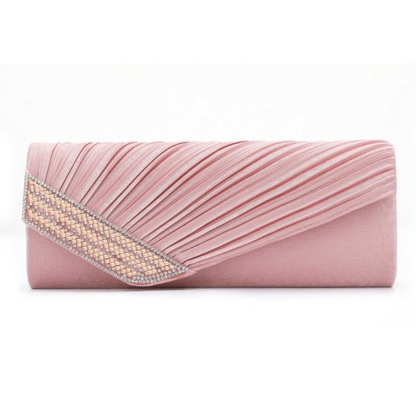 

new twill diamond studded dinner bag pleated satin bridal bag hand bag lady