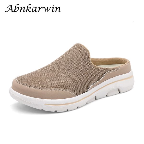 

slippers summer slip on mesh half shoes for men women slippers lightweight comfortable breathable big size 47 48 for drop 230713, Black