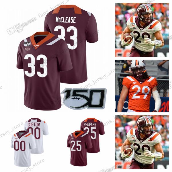 

custom s-6xl ncaa virginias tech hokies college football jerseykendricks chatman peoples childress holston moore wells hollifield gallo garb, Black