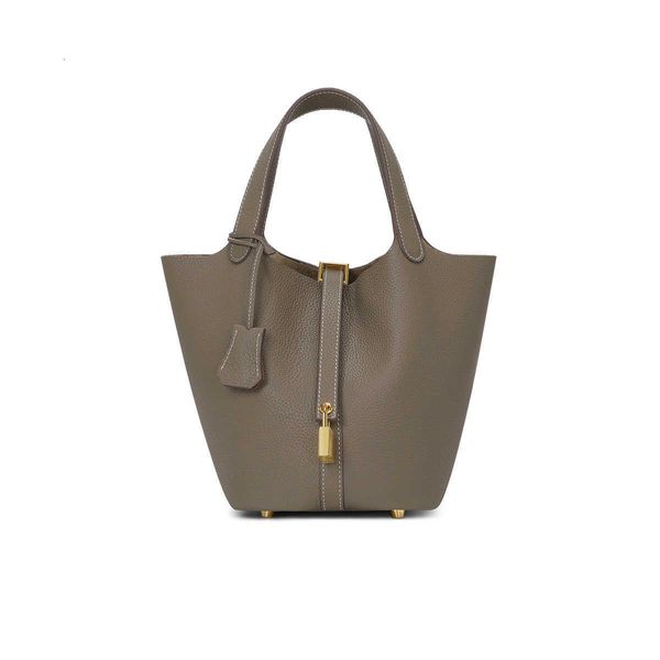 

luxury designer bag picotin lock vegetable 2023 new basket women's bag leather bucket small high class handbag mother bride's wedd