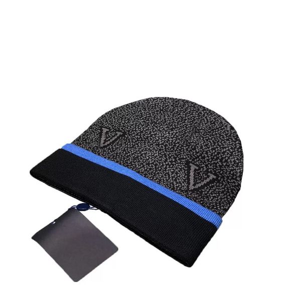 

fashion mens designers bonnet winter beanie knitted wool hat plus velvet cap skullies thicker mask fringe beanies hats, Blue;gray