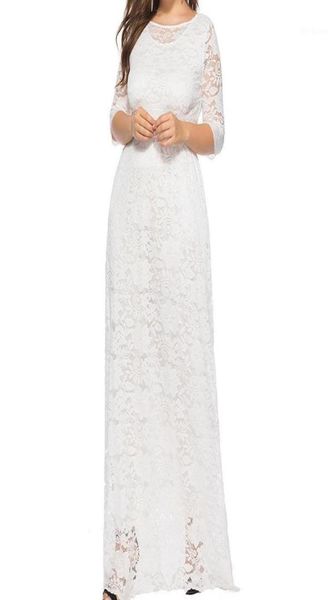 

big size women long maxi dress plus size 5xl 6xl elegant white kaftan muslim hollow out lace party dresses vestidos18821281, Black;gray