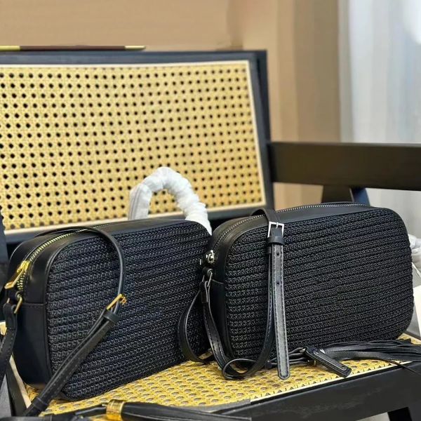 

luxury straw handbags lou camera bag womens designer shoulder clutch satchel bags raffias canvas cross body evening bag mens weave chain tot