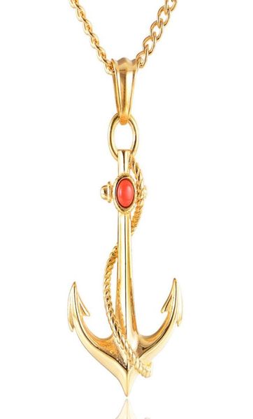 

2020 z132 new european and american personality vintage titanium steel ship anchor pendant caribbean pirate ship anchor men039s6260138, Silver