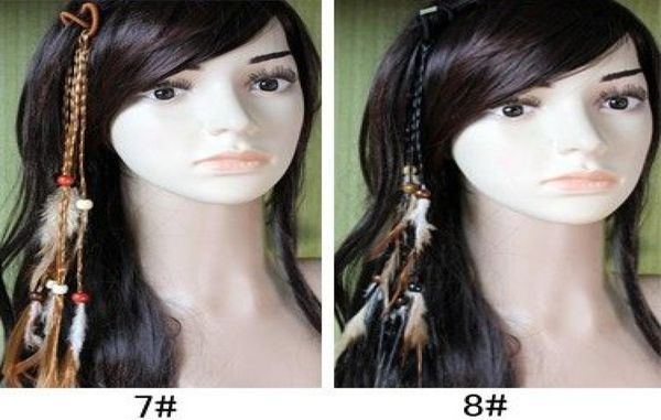 

handmand braid headband feather extensions hair clips 20pcslot 4889428, Golden;silver