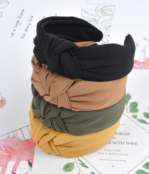 

fashion womens bow knot hairband solid color cross knot women hair head hoop simple sweet girls hair headband hair accessories2731619, Slivery;white