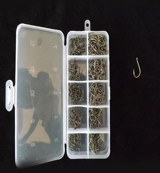 

500pcs box 10size black nickle carp fishing iseama hook wide mouth hook1374859