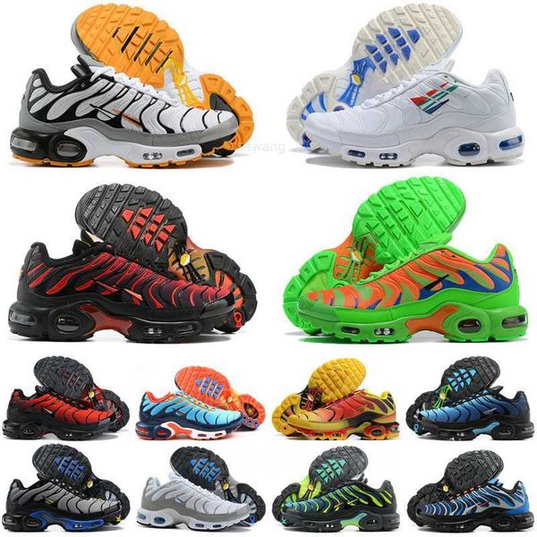 

tn plus running shoes mens womens big size us 12 designer reflective orange gradients black white sneakers trainers eur 40-46