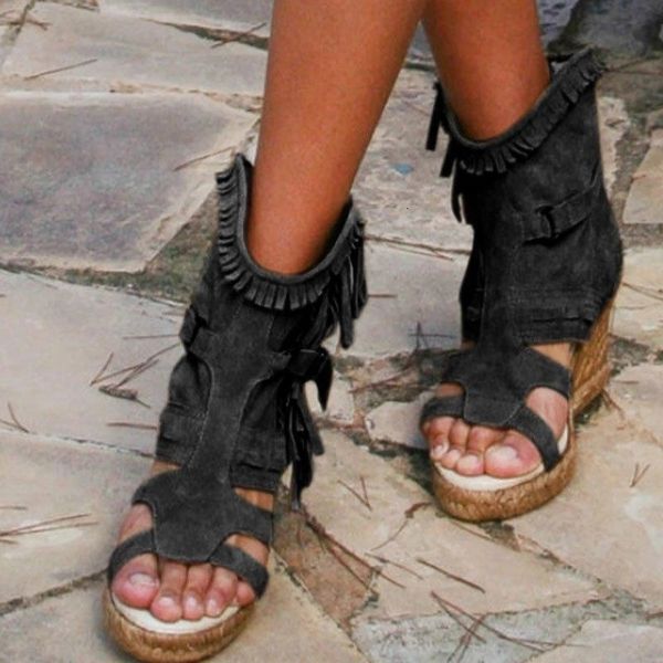 

sandal ankle boots shoes vintage pu leather high heels booties woman cut out female mujer sapato feminino 230714, Black