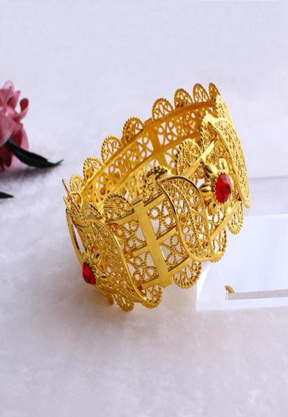 

70mm african copper wide bangle big bracelet real fine gold gf hip women ethiopia red cz dubai brand jewelry accessories7642679, Black