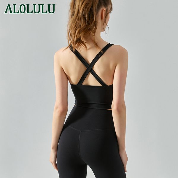 

al0lulu yoga sports underwear vest-style bra cross yoga fitness clothing