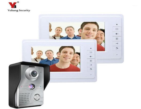 

yobang security 7 inch video door phone intercom door bell system with ir camera hands two monitor video bell19110222