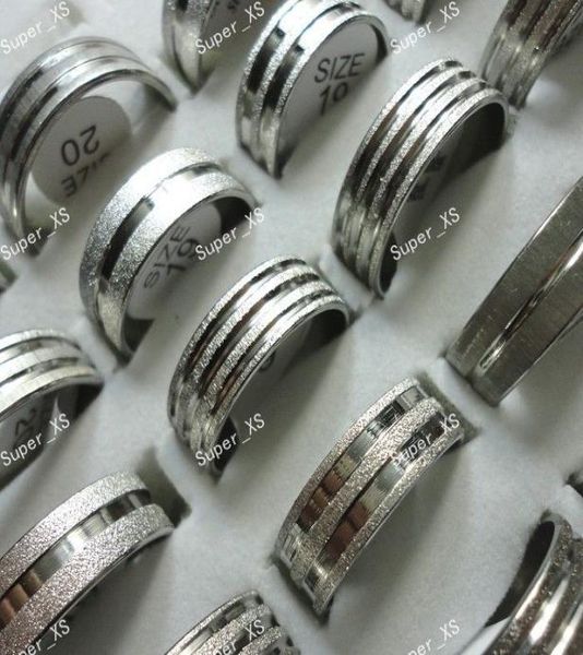 

whole nice jewelry mixed lots ring scrub stainless steel rings women men bulk lot lr0873737237, Silver