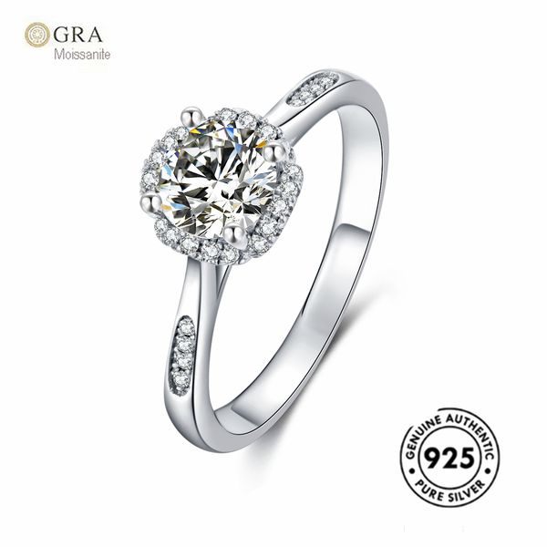 

2023 bridal jewelry solid 925 sterling silver wedding rings for women ready for ship, Slivery;golden
