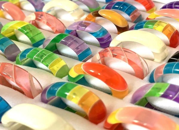

bulk lots 100pcs cute colorful resin rings mix set acrylic fashion charm ladies girls jewelry gifts whole31306118489634, Golden;silver