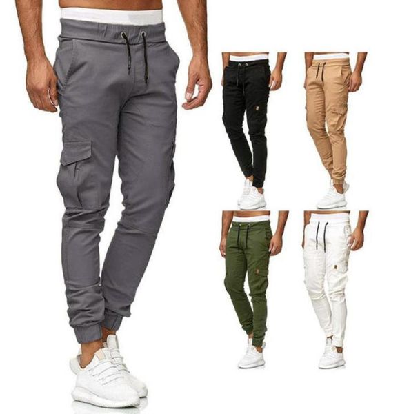 

2022 men cargo pants streetwear solid color joggers pants sports mens trousers autumn spring casual sweatpants clothing2972430, Black