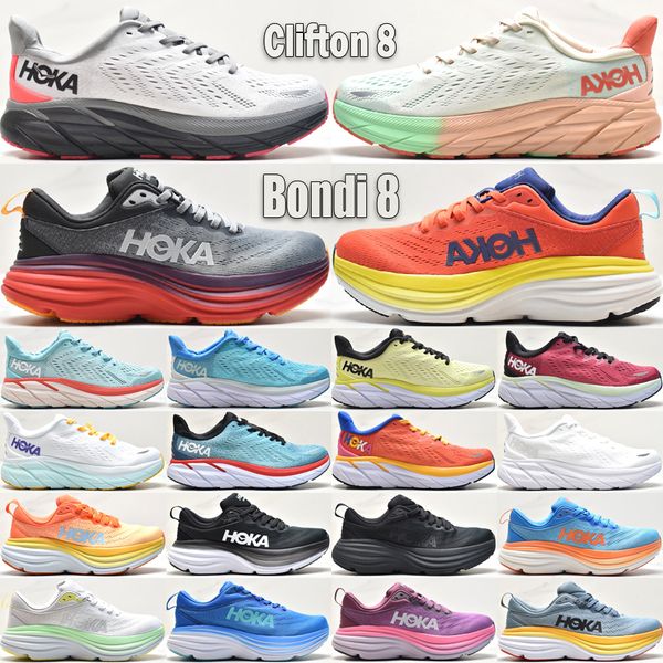 

hoka one clifton 8 running shoes for men women designer sneakers bondi 8 bondi l kawana suede shifting sand triple black white outdoor train
