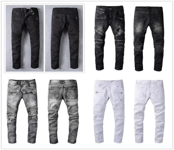 

2021 mens fashion skinny straight slim ripped jean elastic casual motorcycle biker stretch denim trouser classic 1091 pants jeans 5784416, Blue