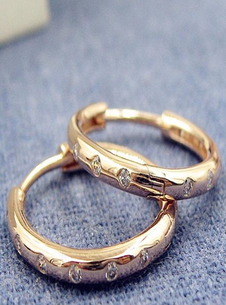 

2017 new rose gold plated droplets hoop earrings with cubic zirconia fits european charm jewelry9372206, Golden;silver