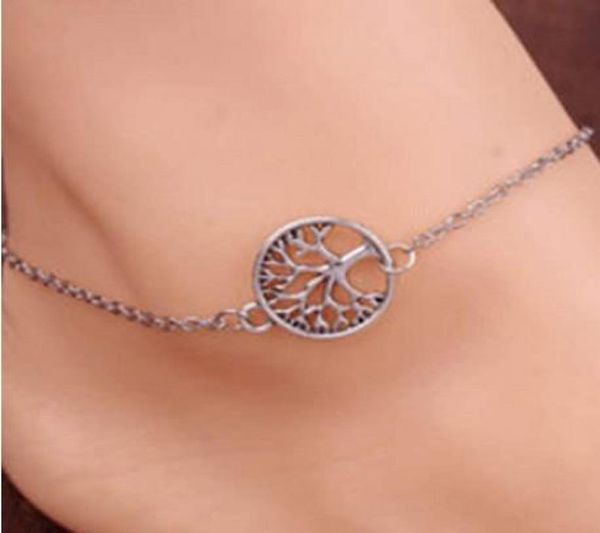 

ankle bracelets girls the tree of life beach anklets foot jewelry antique silver1446983, Red;blue