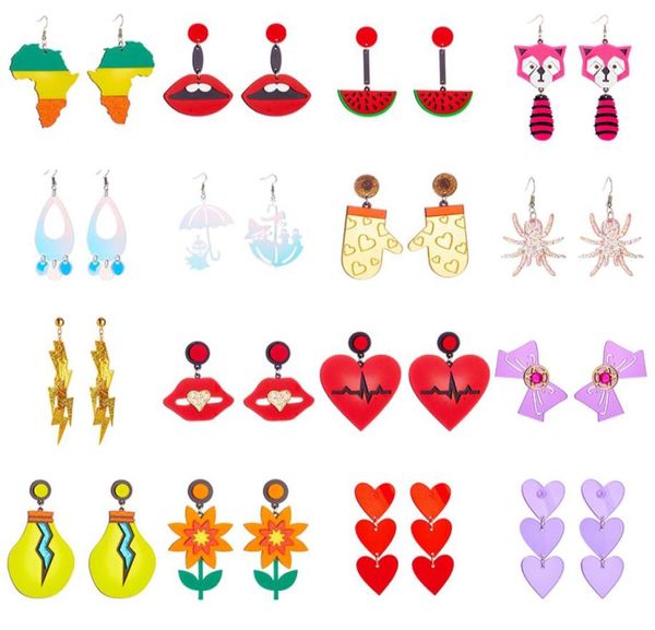 

stud yaologe exaggeration cartoon heart lips big acrylic earrings for women fashion resin ear jewelry party wedding gift 2022 smtl5774417, Golden;silver