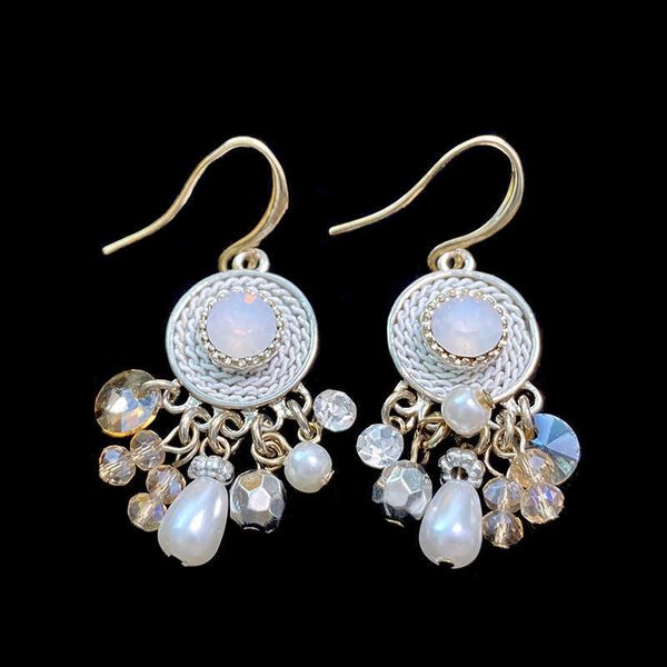 

charm ethnic storm simia spring earrings for women orange high grade new fashion 230630, Golden