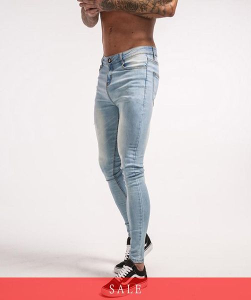 

skinny jeans for guys stretch jeans light blue ripped denim for men slim fit tight pants hip hop zm323467608