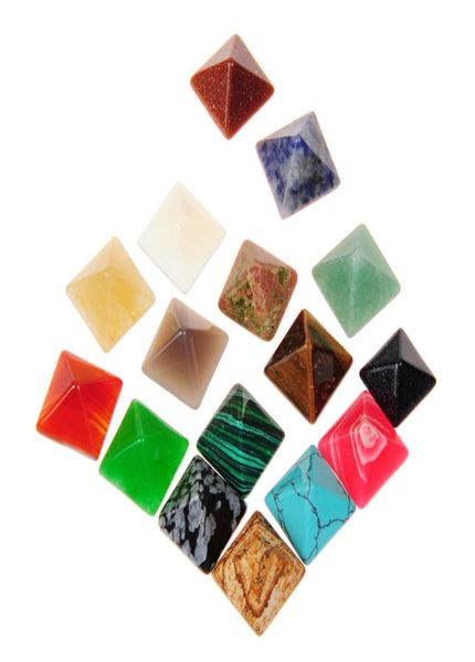 

diy beads cabochon cut quality poliesh good multi healing crystal energy stones 14mm pyramid specimen loose gemstone mineral c9876268, Black