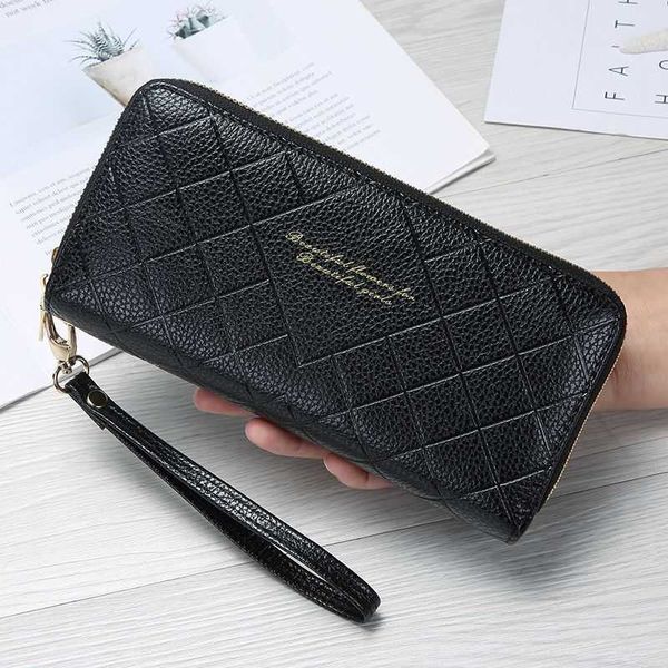 

2023 new large capacity wallet women's long handbag double zipper korean women's key mobile bag