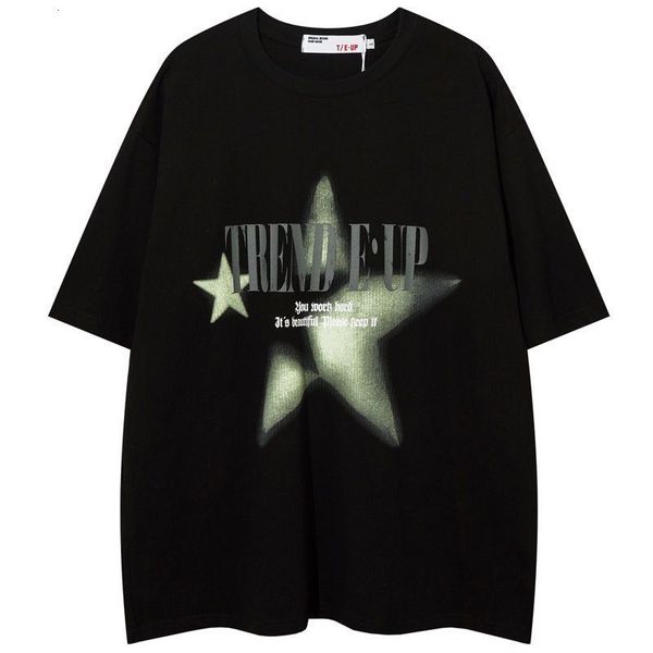 

men's t shirts american harajuku fashion personality streetwear short sleeves y2k retro hip hop men and women graphic t shirt loose 230, White;black