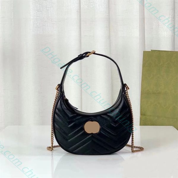 

designer woman luxury handbags leather shoulders bag marmont brand half month design mini solid color cross body bag bag