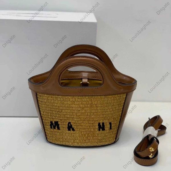 

leisure style lafite grass combination leather woven handheld vegetable basket oblique straddle women's bag