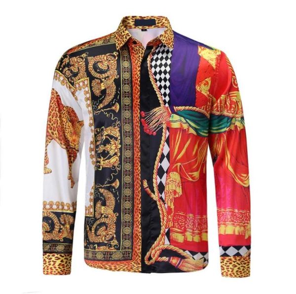 

men039s casual shirts 2021 floral flower print mens slim fit baroque party prom formal for men9307140, White;black