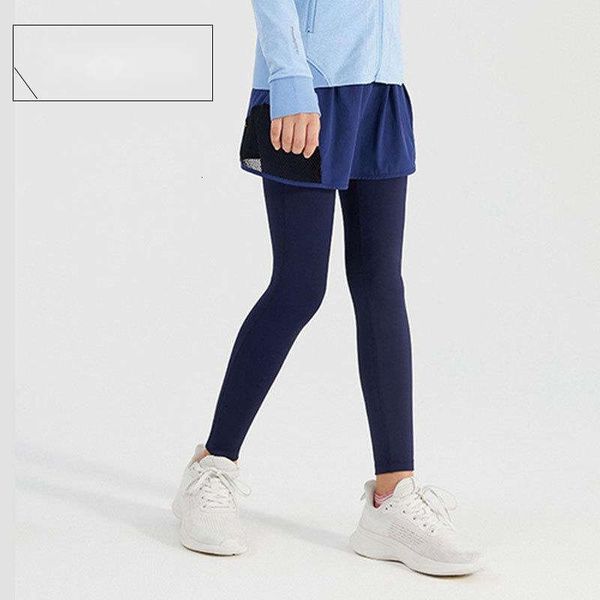 

lulu girls skirt pants designer two pieces new plush sports coat casual versatile children's warm yoga clothes running fitness women