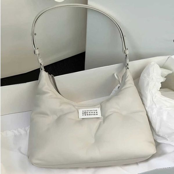 

margiela autumn and winter 2022 new mm6 margera sponge cloud bag hobo cowhide crescent bag handheld one shoulder underarm bag