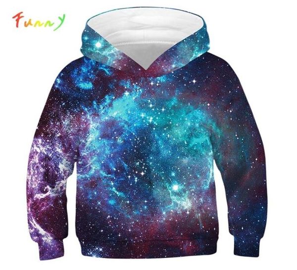 

space galaxy 3d print kids hoodie fashion long sleeve hoodies boys girls sport wear hoody sweatshirt for children pullover y24847503, Blue
