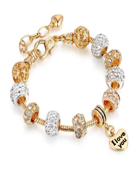 

925 sterling silver rose reflection charm reflection crown clip eternal charm for new style bracelet set4487473, Golden;silver