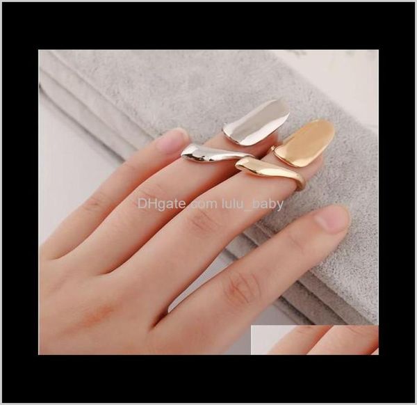 

alloy simplicity fingernail ring womens jewelry golden and silver tone nail art finger xiipy band aztae3759192