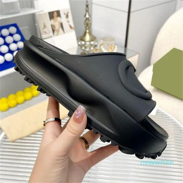 

women's slide slippers sandals with interlocking g designer sandal platform slides mens flip flops summer shoes fashion wide slipper wi, Black