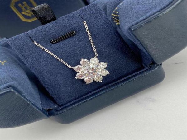 

h luxury jewelry necklace pendants diamond sweater 925 sterling silver flower plated designer thin chain women necklaces fash280y5776140