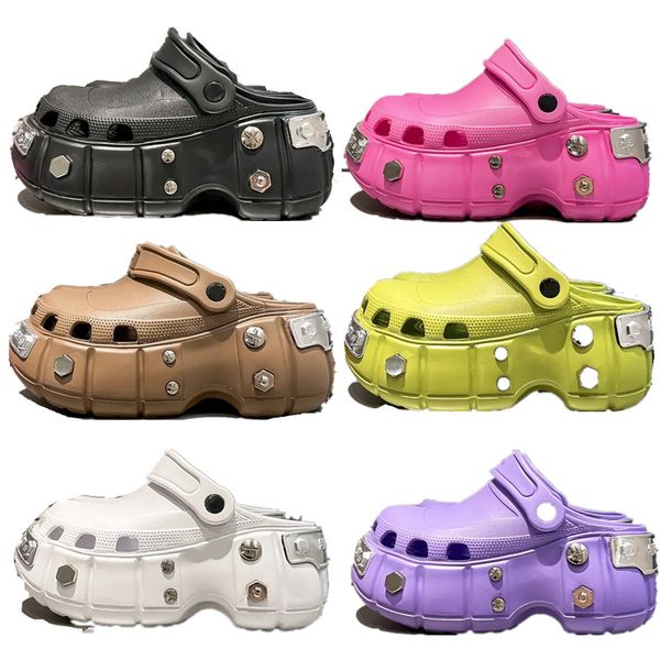 

designer slide women hardcroc black rubber sandals fashion luxury foam thick soled high heels outdoor beach men pantoufle slippers 35-44