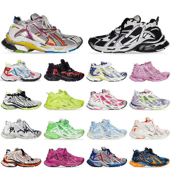 

2023 luxury brand balenciga women designers men casual shoes track runners paris runners 7 7.0 shoes black white pink fashion all-match jogg, White;red